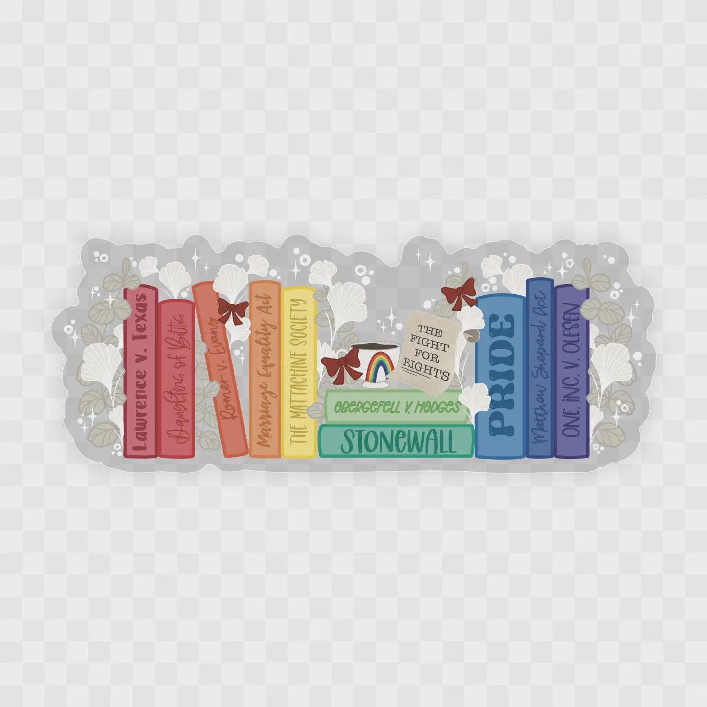 Lgbt+ Pride History Rainbow Bookshelf | 4.25&quot;