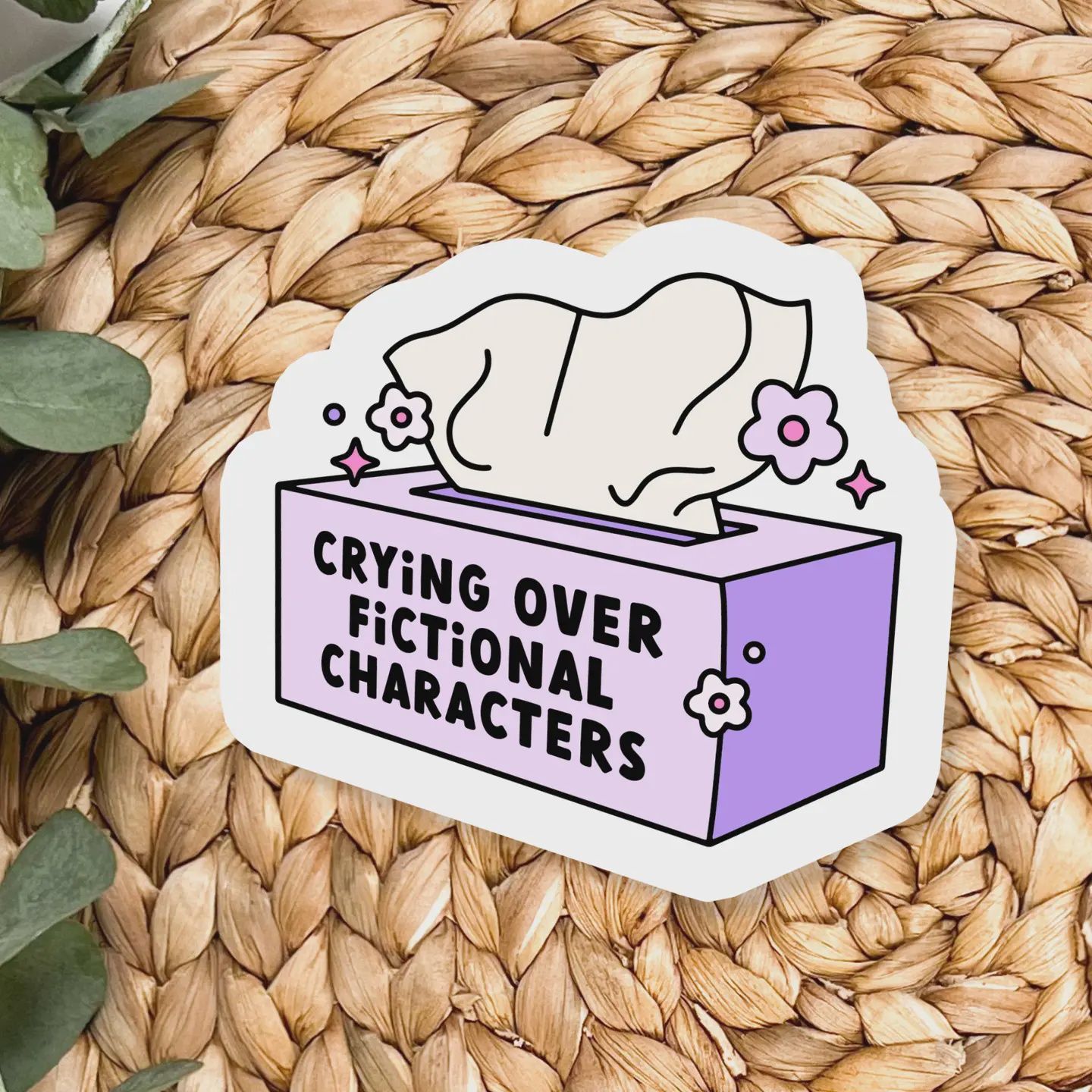 Crying Over Fictional Characters Sticker