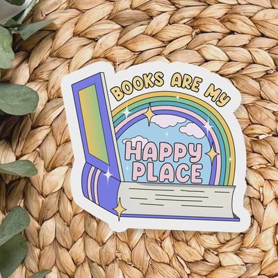 Books Are My Happy Place Sticker