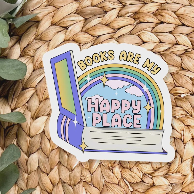 Books Are My Happy Place Sticker
