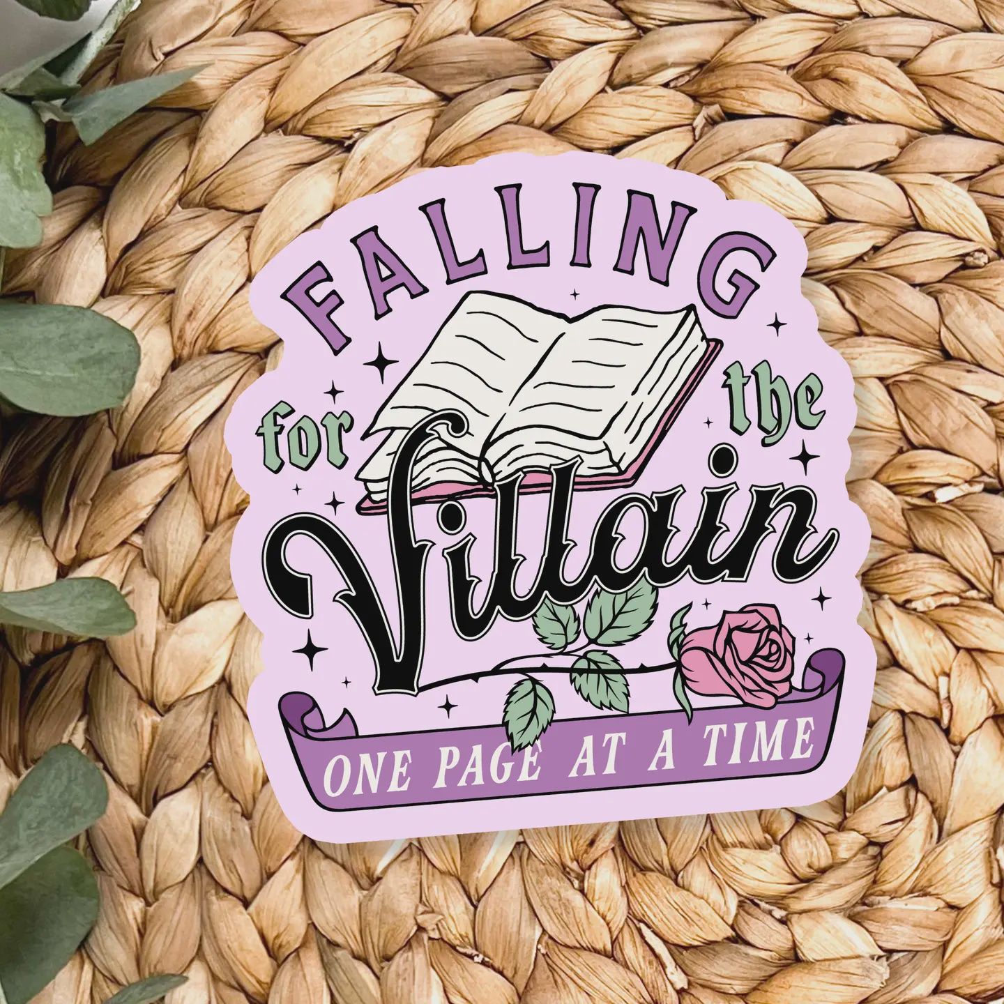 Falling for the Villain One Page at a Time Sticker