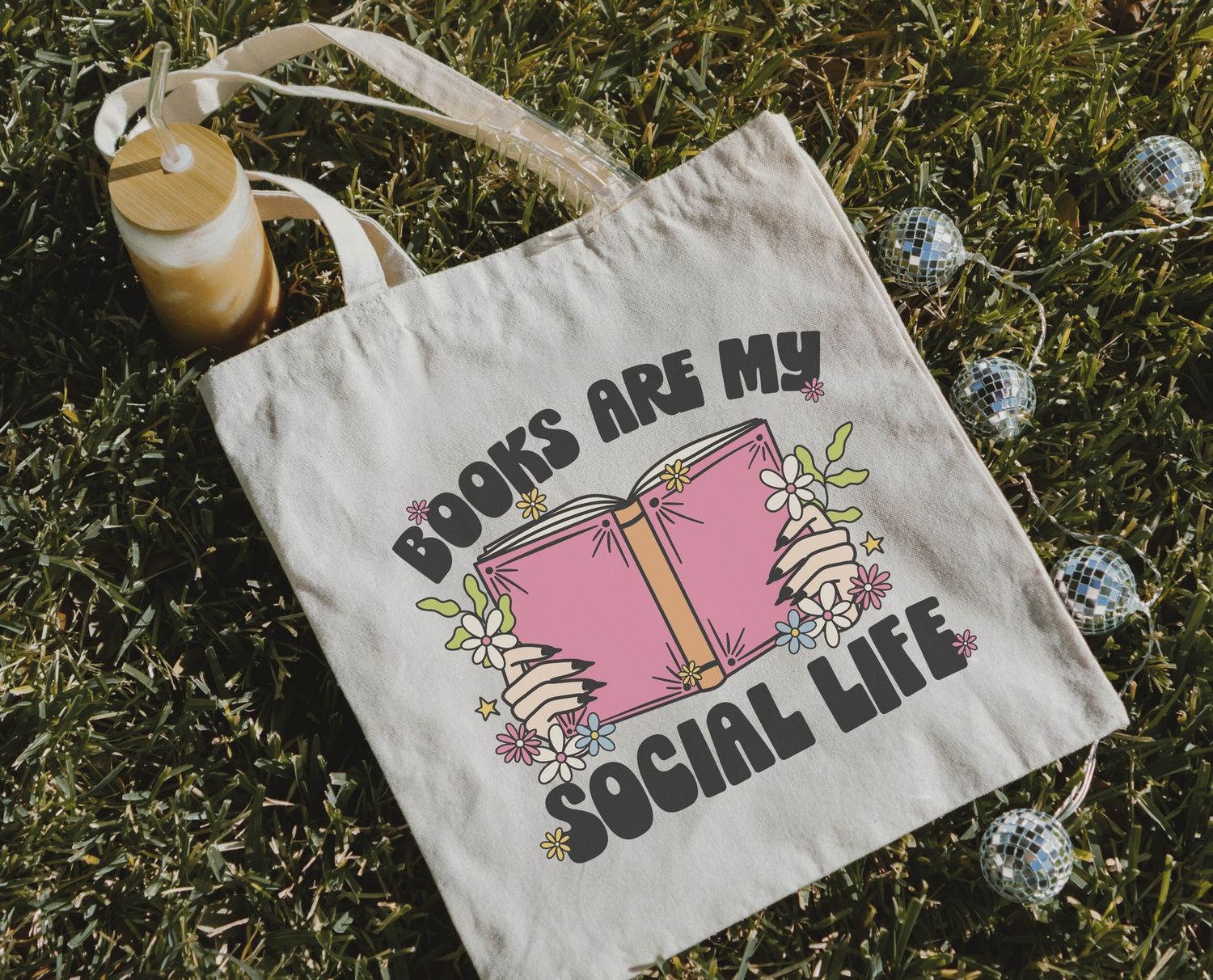 Canvas bookish tote bag - book store gift - social life