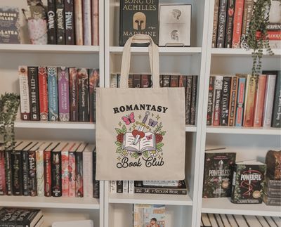 Canvas bookish tote bag - romantacy book club