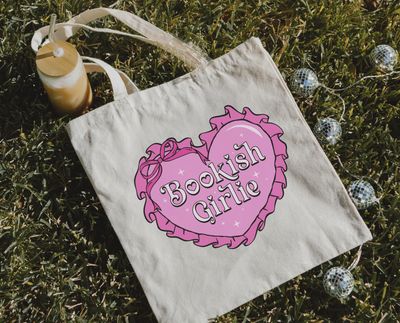 Canvas bookish tote bag - girlie - Valentine&#39;s Day gift