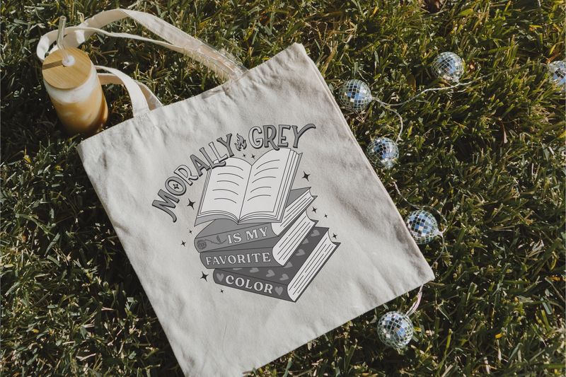 Canvas bookish tote bag - morally grey - book store gift