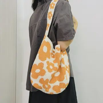 Flower Knitted Large Single Shoulder Bag