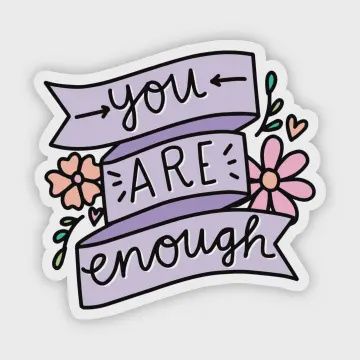 You Are Enough Floral Ribbon Sticker