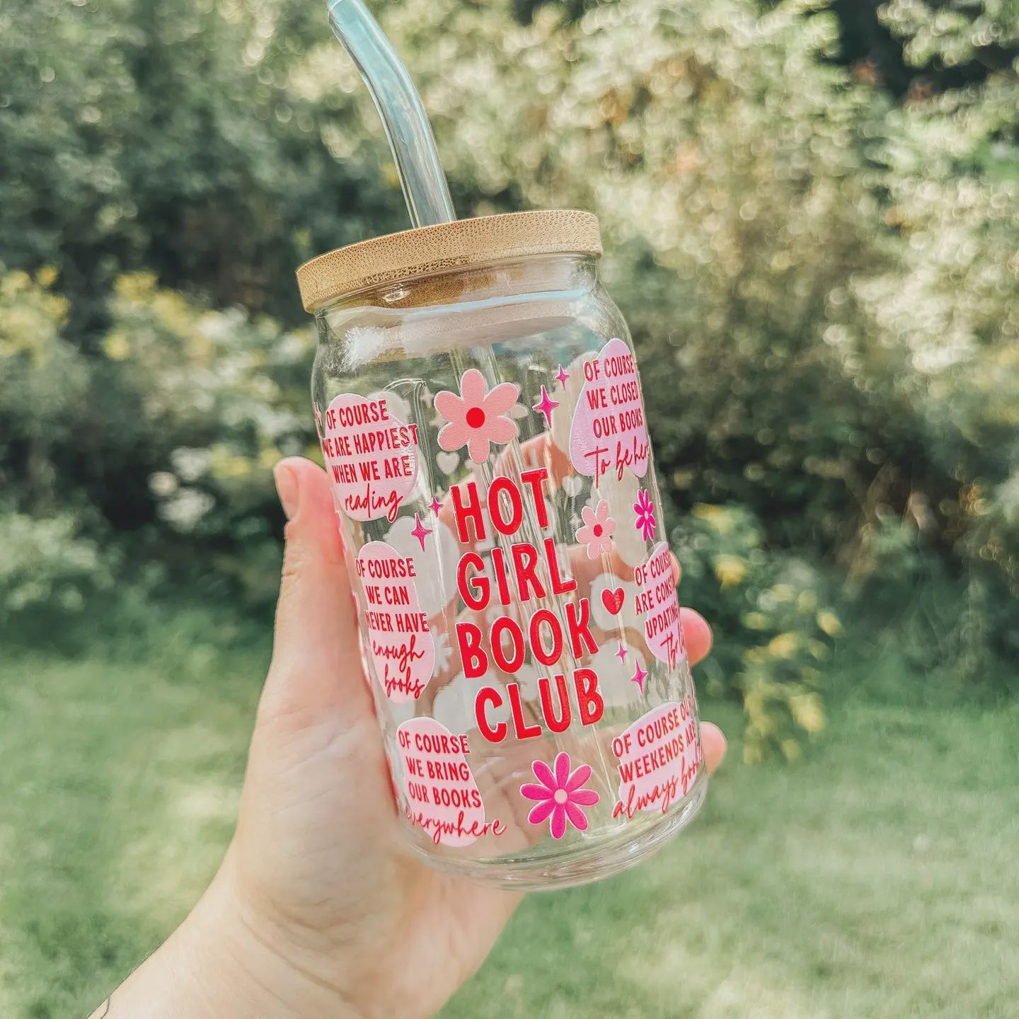 Hot Girl Book Club Glass Can Cup