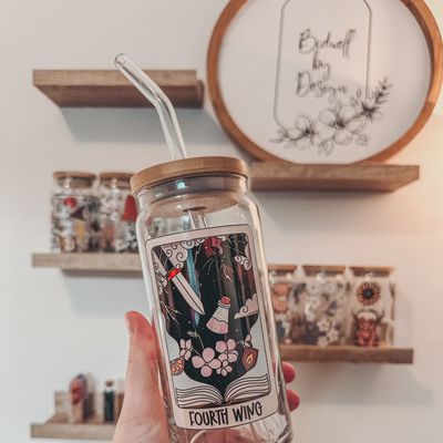 Fourth Wing Tarot Glass Can Cup