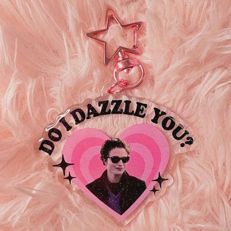 Do I Dazzle You Twilight Inspired Glitter Keychain