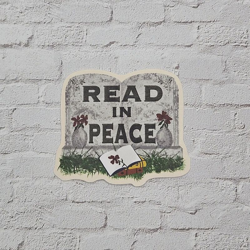 Read In Peace Headstone Sticker for Book Lovers