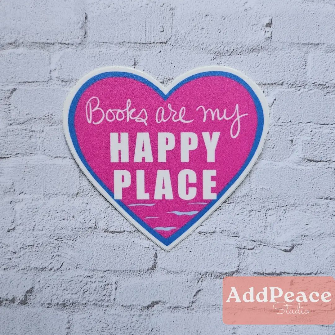 Books Are My Happy Place Vinyl Sticker for Emily Henry Fans