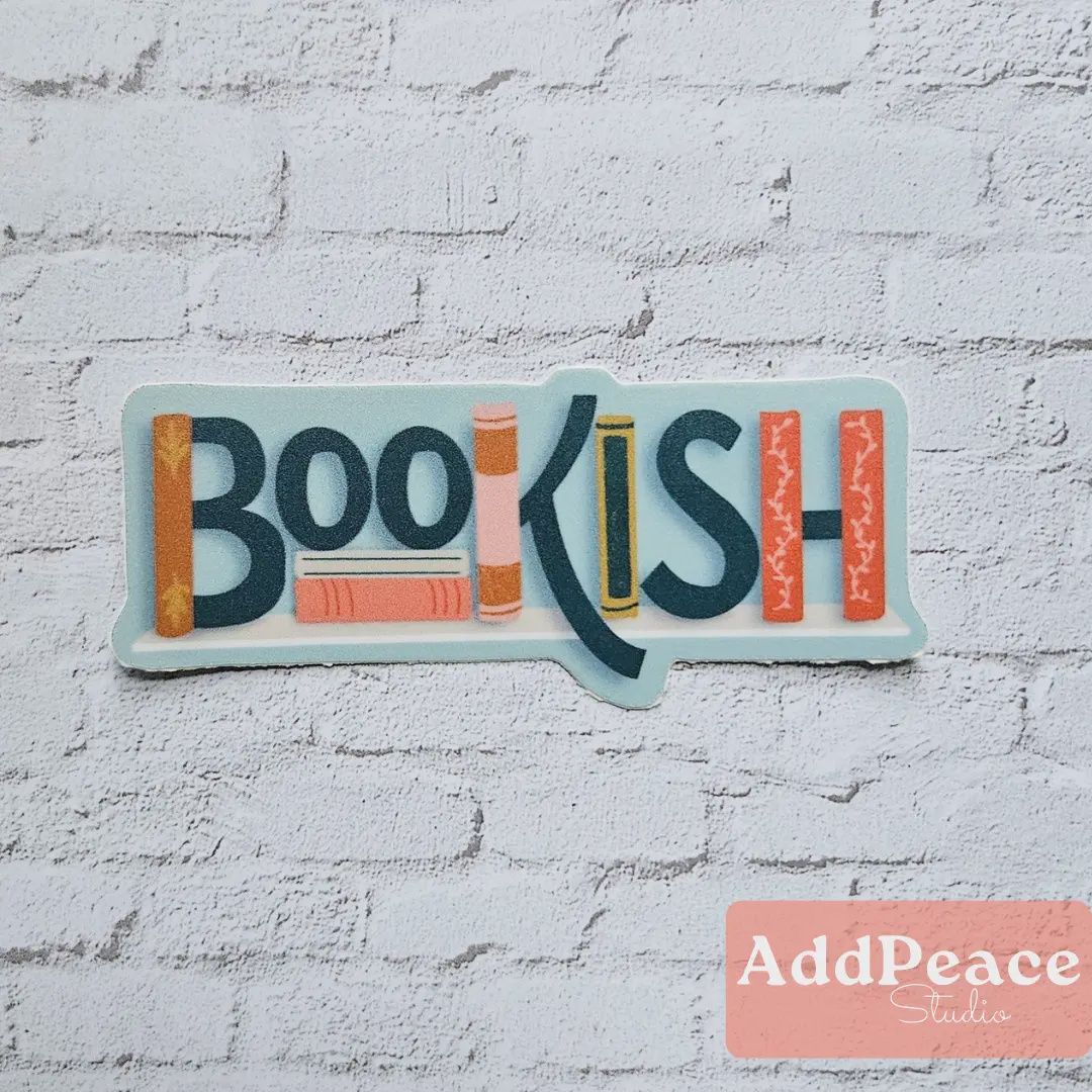 Bookish Books on Shelf Vinyl Sticker