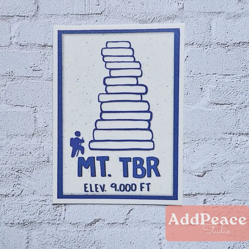 Mt. TBR Updated Blue Version Vinyl Sticker for Readers