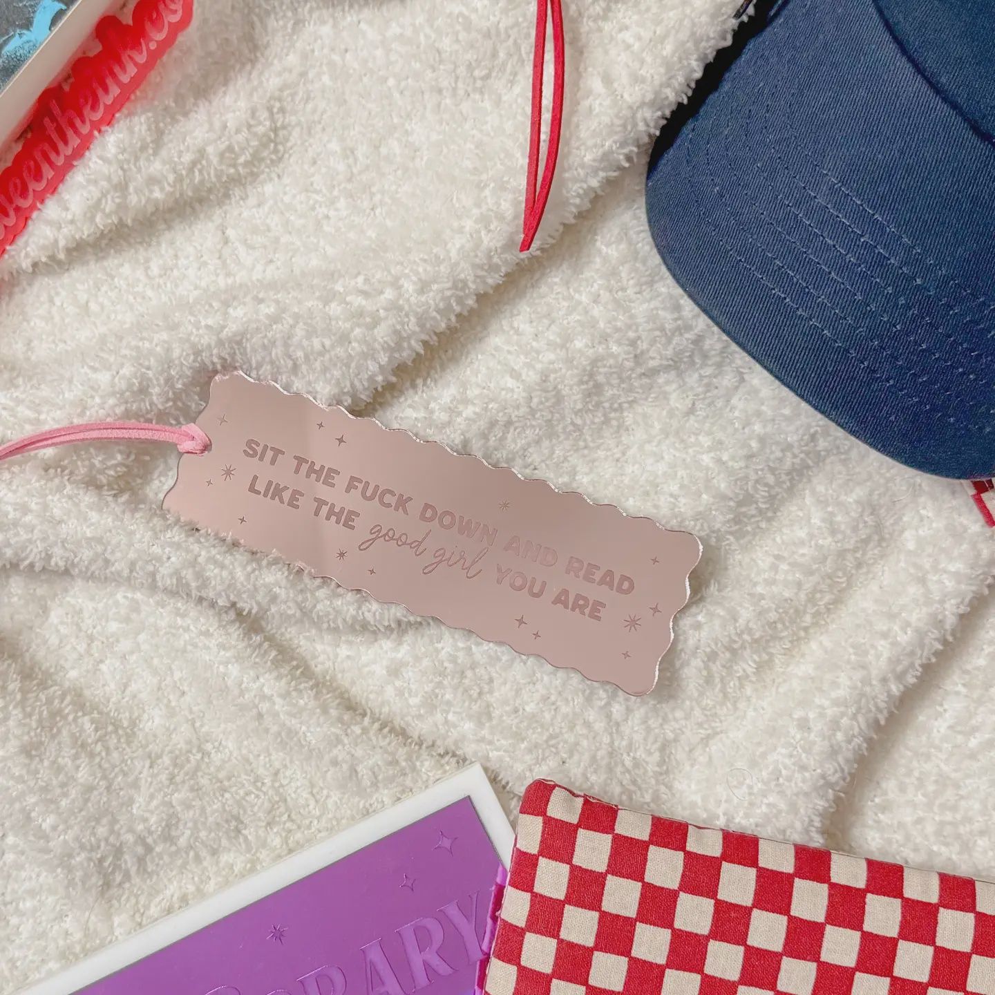 Sit The F* Down and Read (Good Girl) - Blush Mirror Bookmark