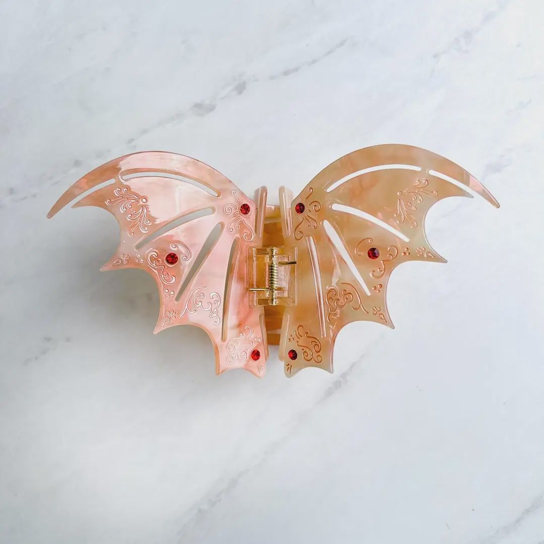 Bat Boys Hair Claw Clip - Pastel Red | Fantasy Gifts