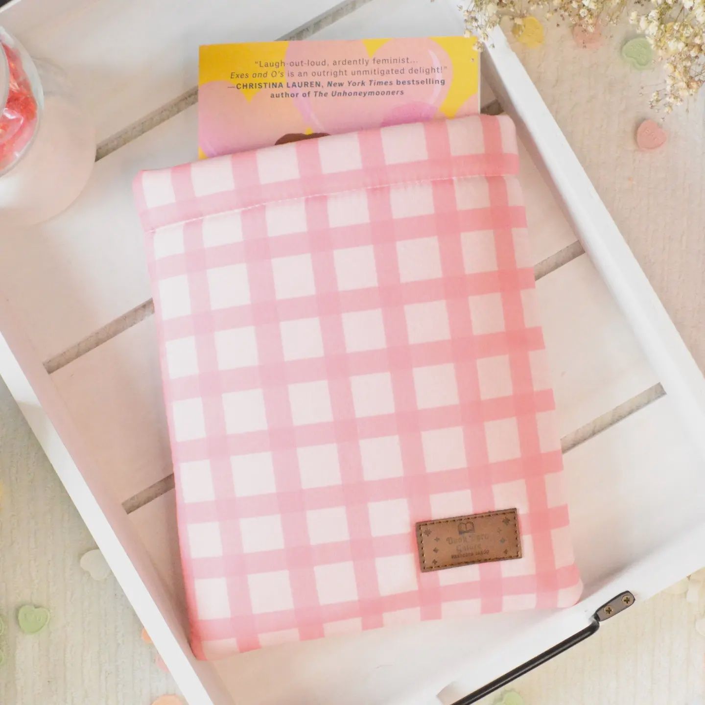 Pink Plaid Book Sleeve