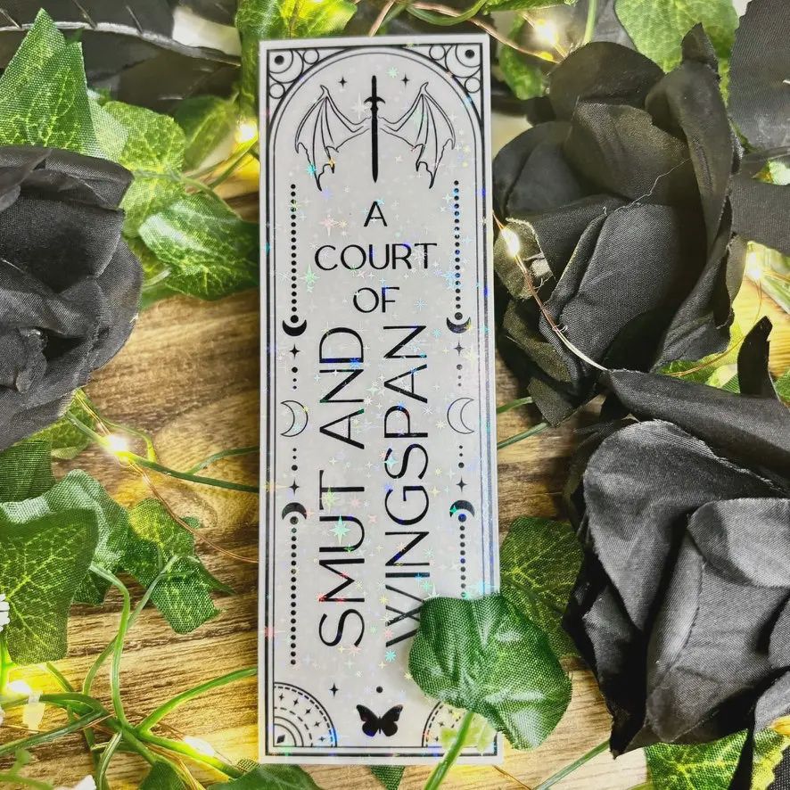 A Court of Smut and Wingspan Black and White Holographic Bookmark