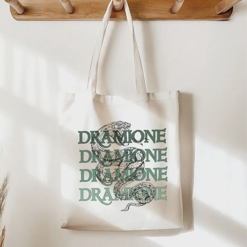 Dramione Sublimated Canvas Tote Bag ‚Äì White (14x16 Inch)