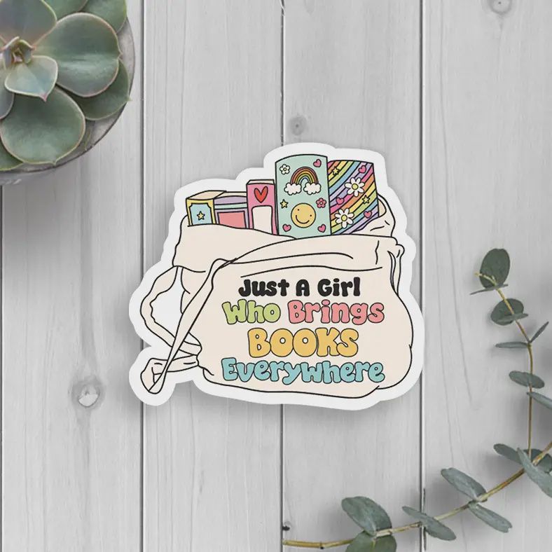 Brings Books Everywhere Vinyl Sticker