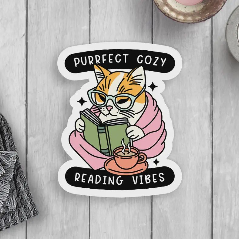 Purrfect Cozy Vinyl Sticker