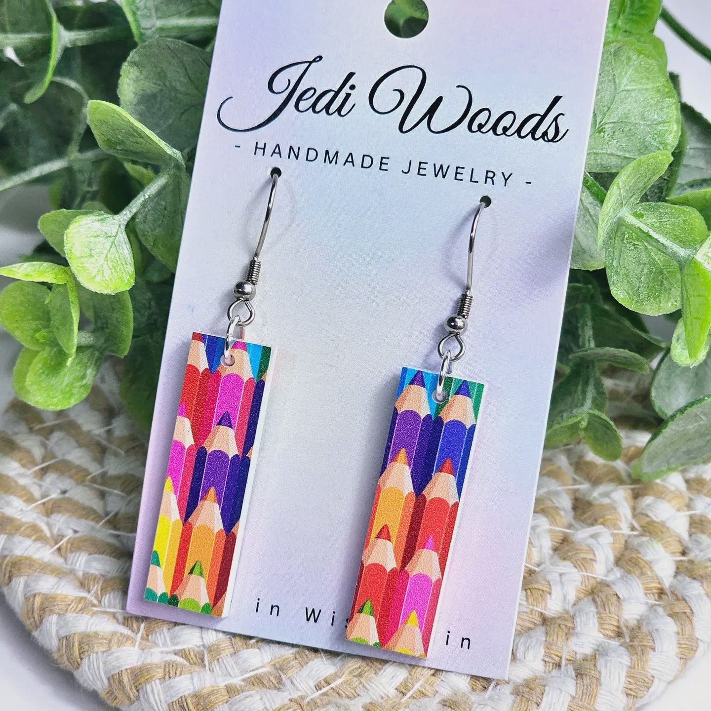 Rainbow Pencil Earrings - Back to School Teacher Jewelry