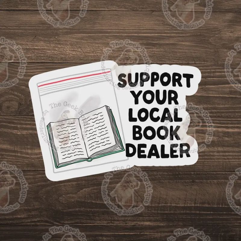 3" Vinyl Book Dealer Bookstore Shop Small Snarky Fun Sticker