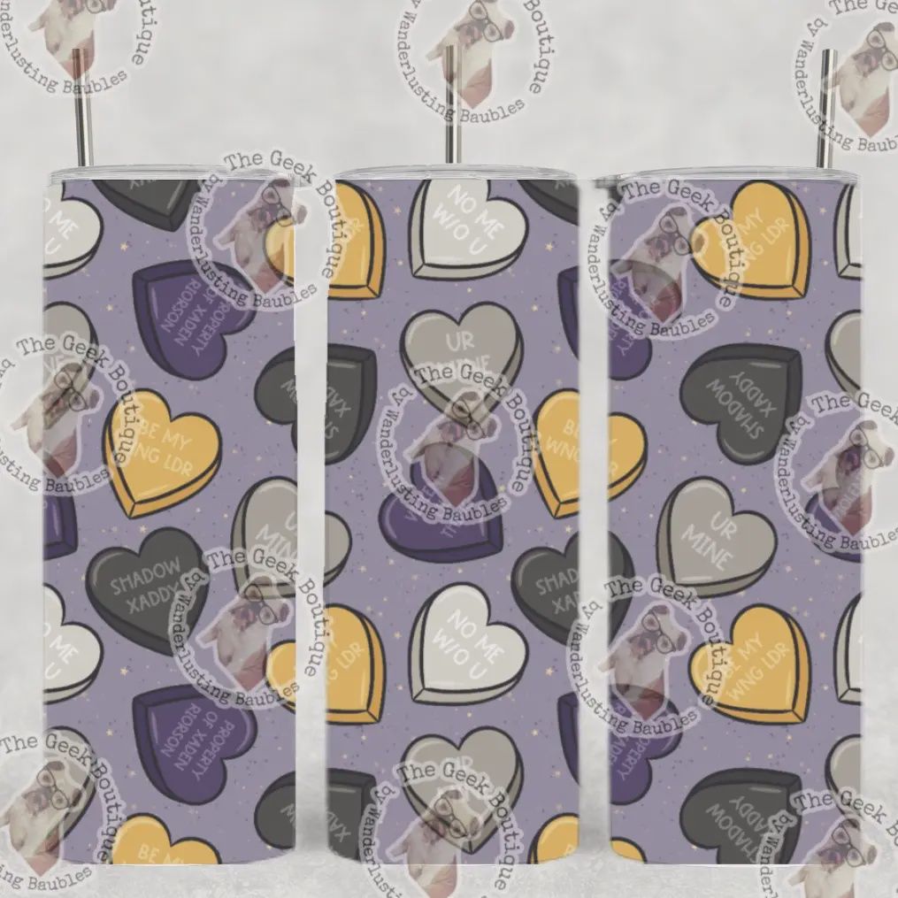 FW Shadow Daddy Heart Collage Bookish Romantasy Tumbler
