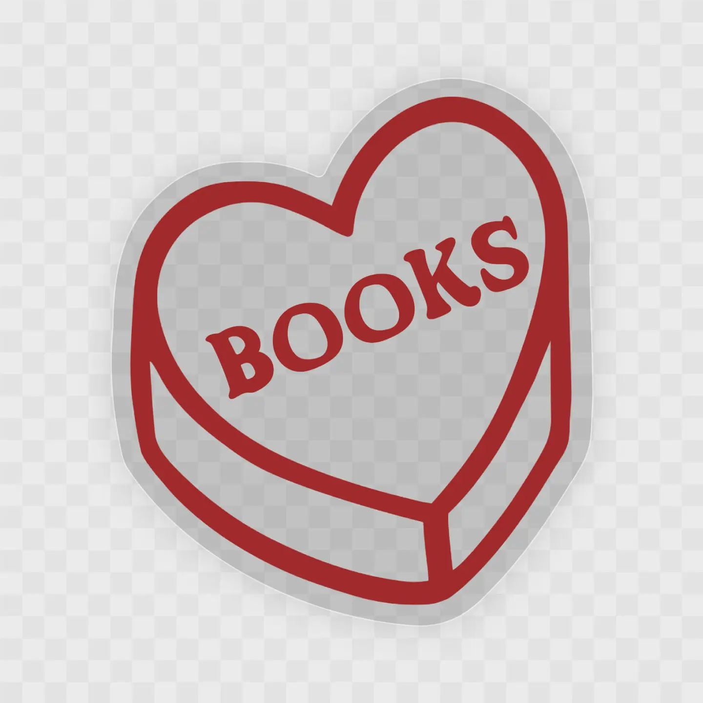 BOOKS Conversation Heart Vinyl Sticker | Bookish Sticker