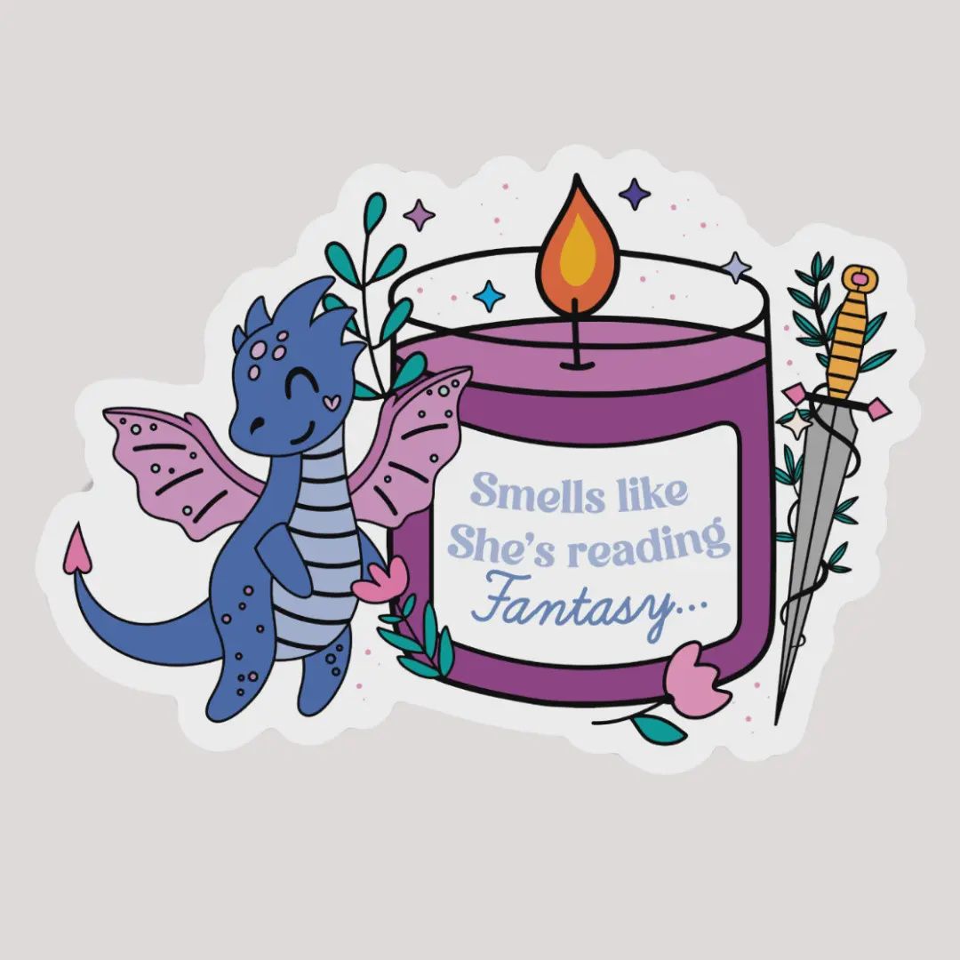 Smells Like She is Reading Fantasy Sticker