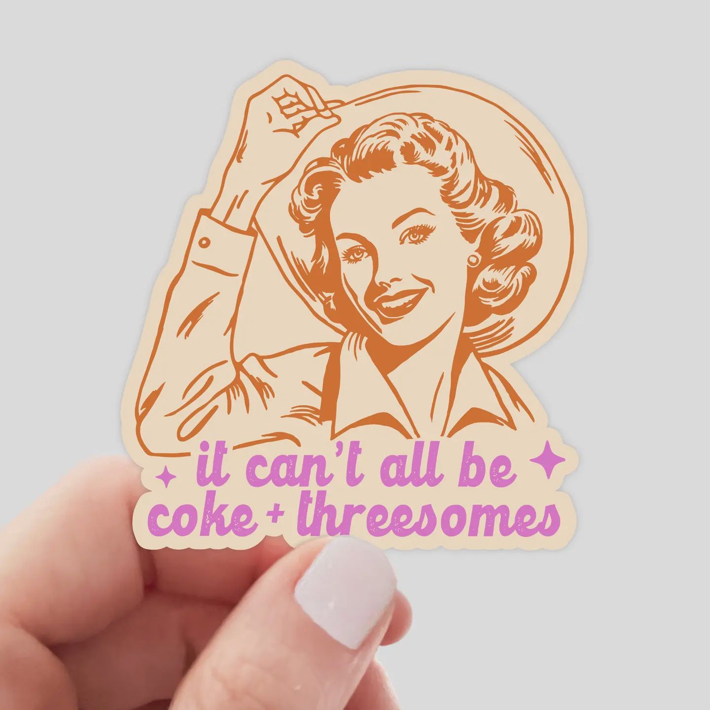 It Can&#39;t All Be Coke + Threesomes Sticker - cowgirl, west