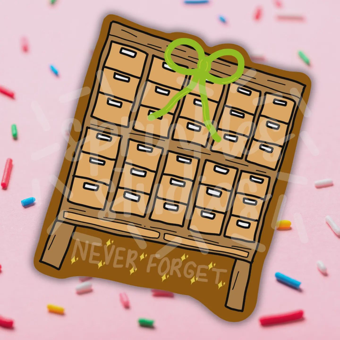 Card Catalog Never Forget Vinyl Sticker