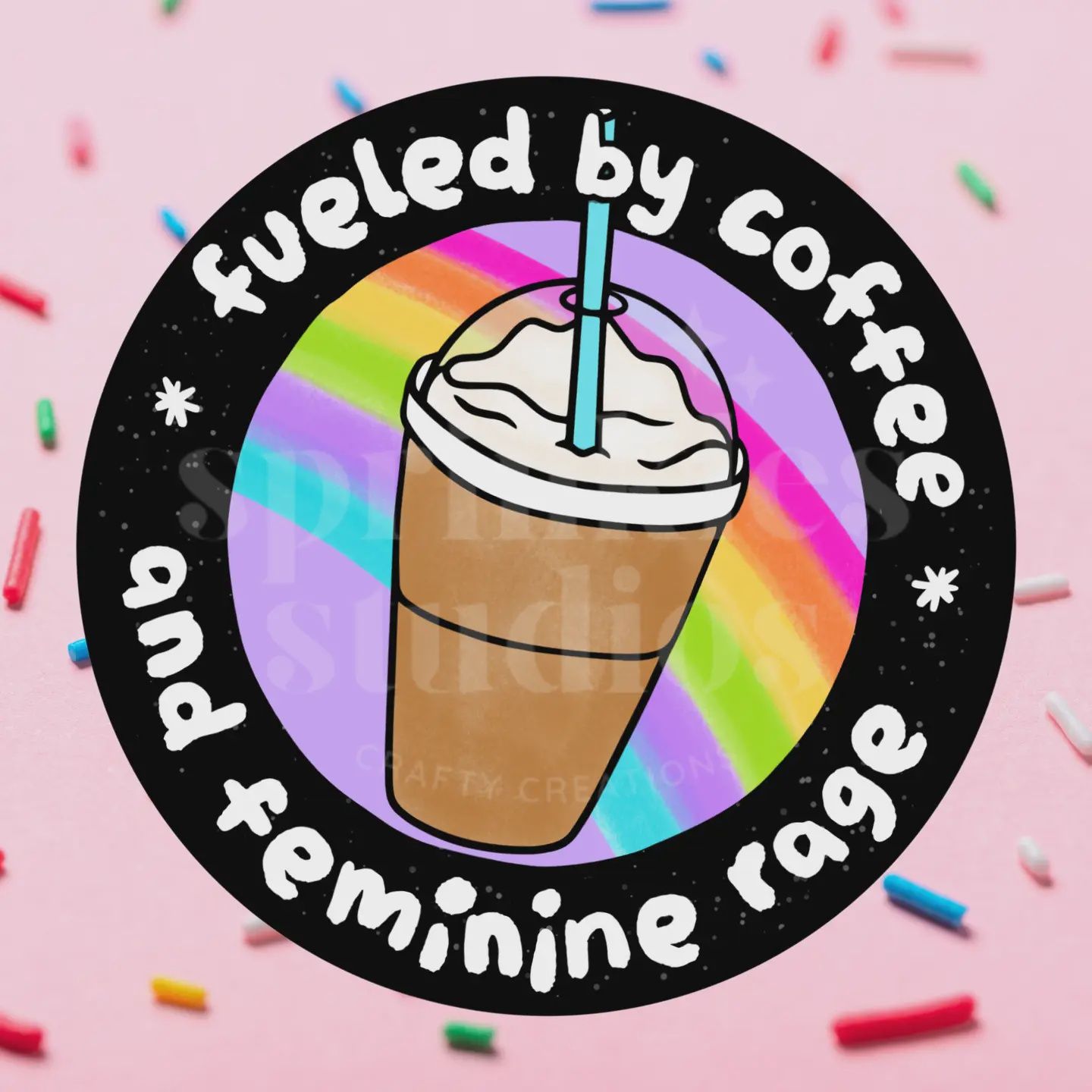 Coffee and Feminine Rage Vinyl Sticker