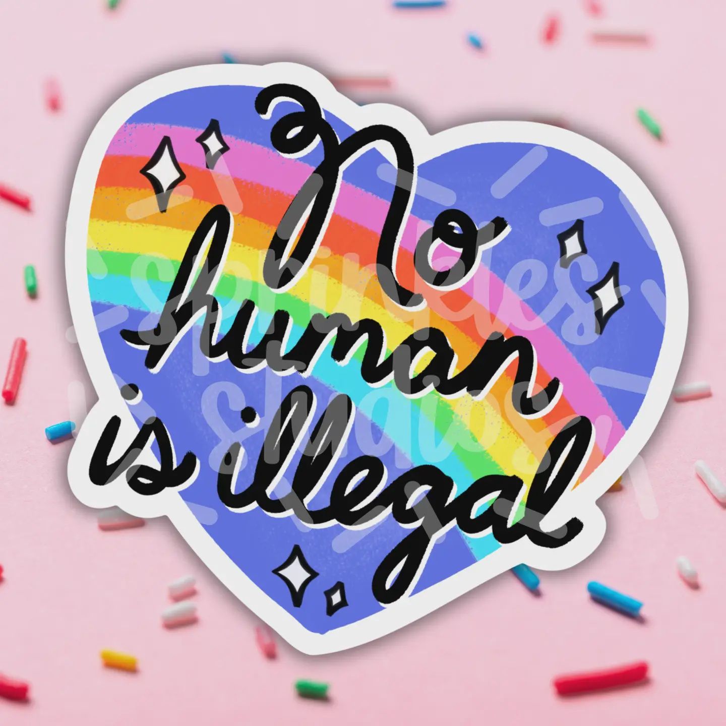 No Human Is Illegal Vinyl Sticker