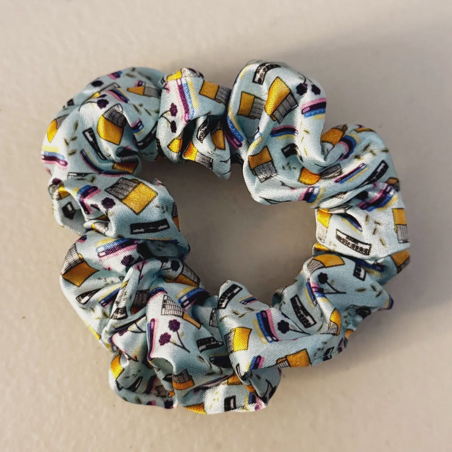 Spring Library Satin Scrunchie