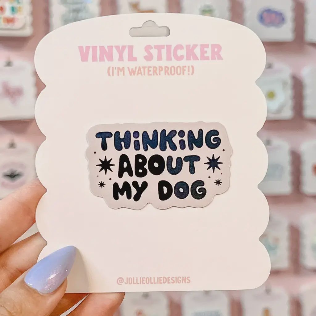 Thinking About My Dog Sticker