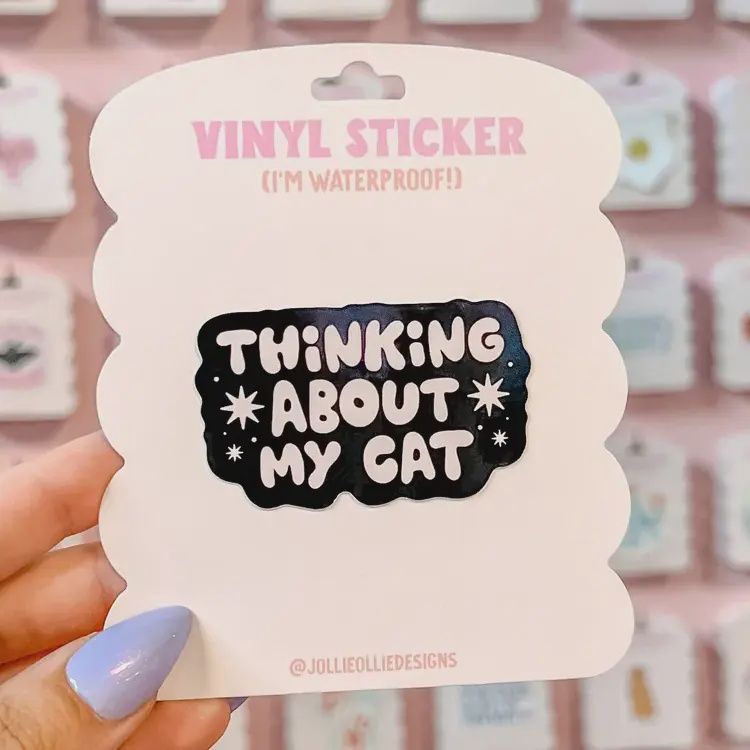 Thinking About My Cat Sticker