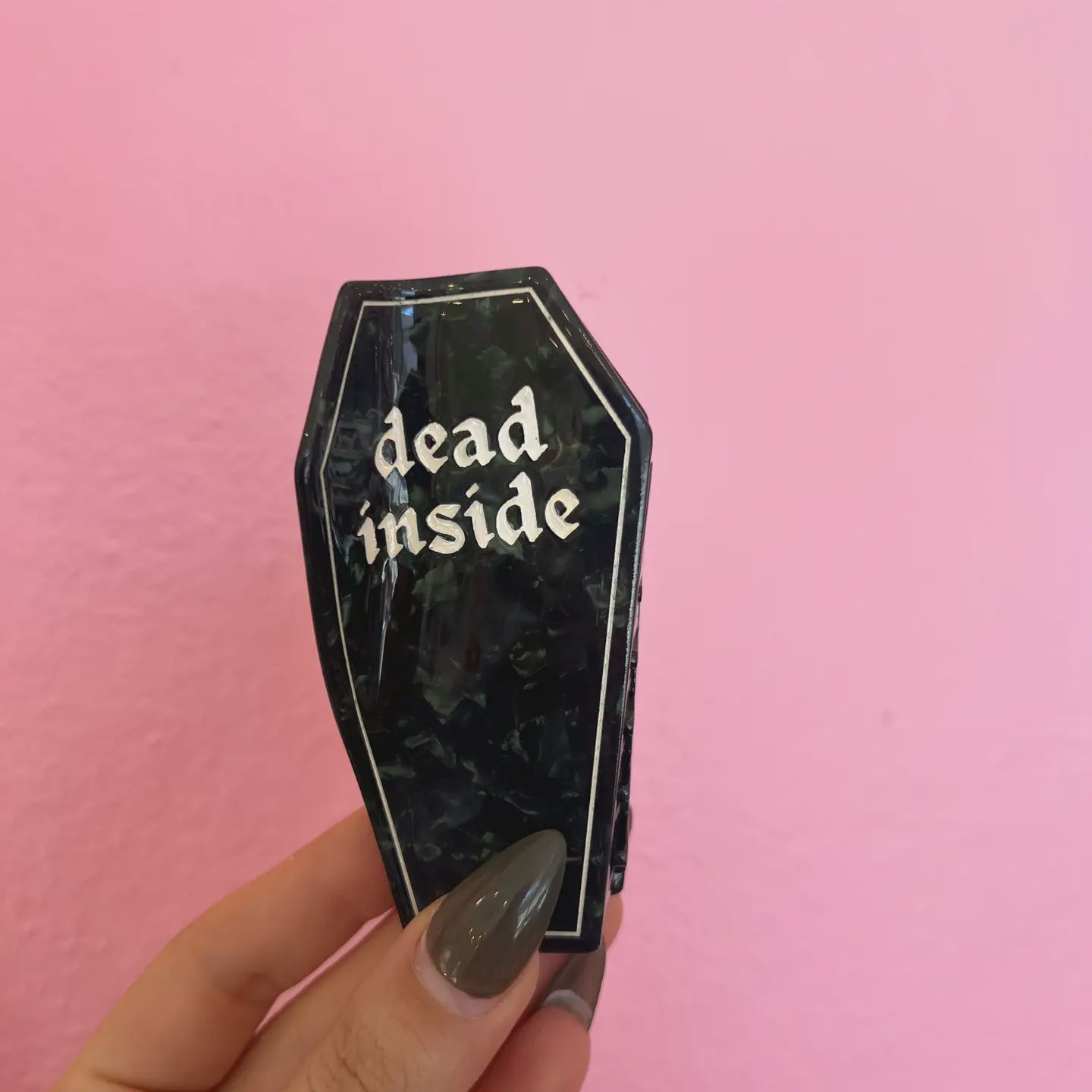 Dead Inside Coffin Hair Claw