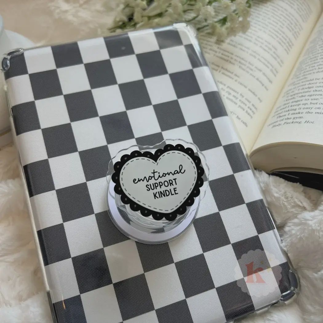 Emotional support kindle grip | coquette kindle accessories Black Emot MKG