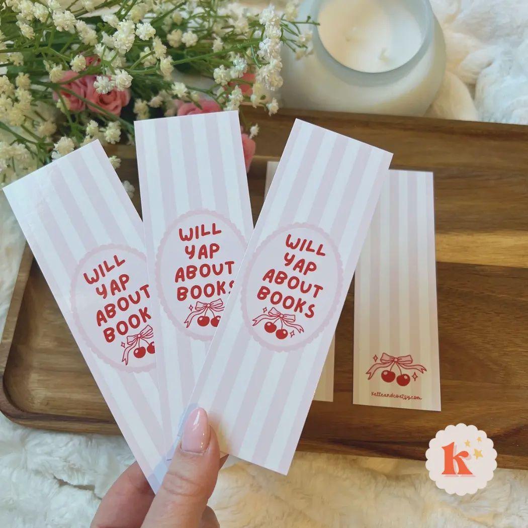 Will yap about books bookmark | Coquette paper Bookmark¬†