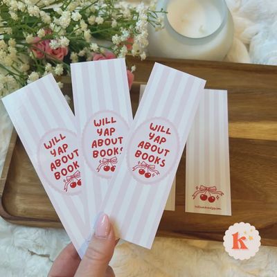 Will yap about books bookmark | Coquette paper Bookmark¬†