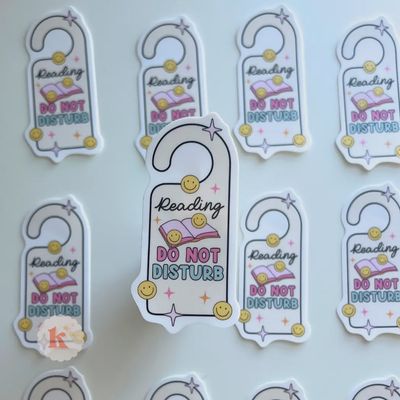 Reading do not disturb sticker, bookish sticker, book merch