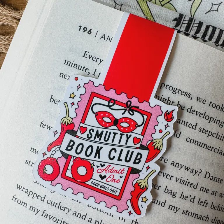 Magnetic Bookmark - Reader Gift - Smutty Book Club Red Pink