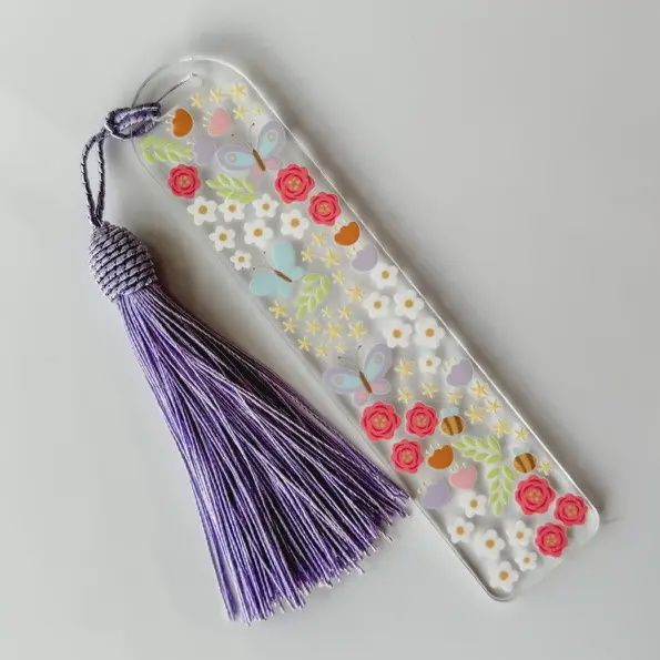 Bookmark - Book Store Gift - Acrylic - Flowers
