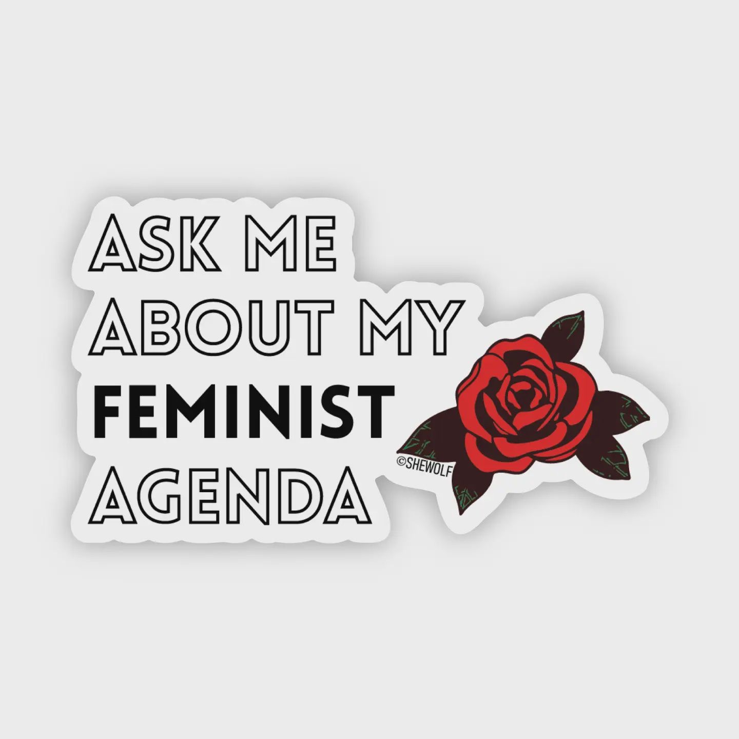 Sticker: Ask Me About My Feminist Agenda Anti-Patriarchy