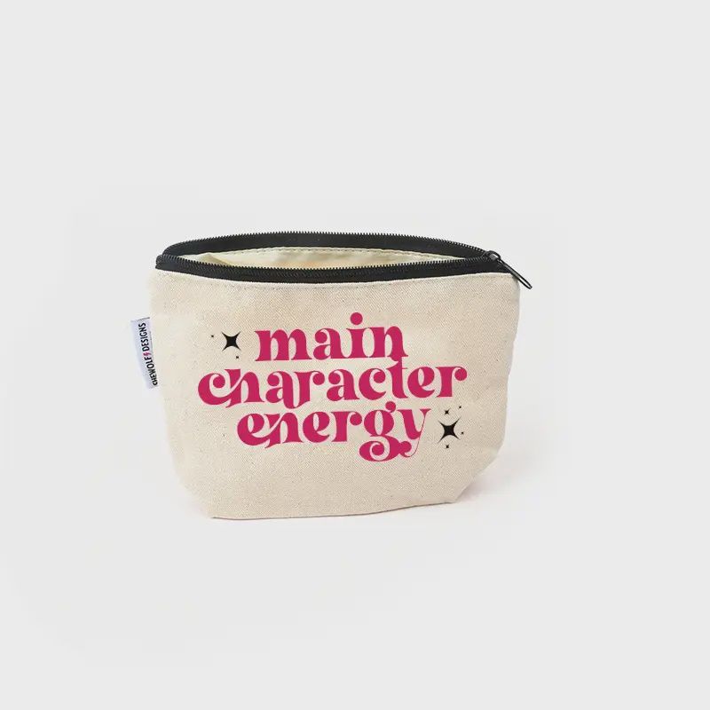 Zipper Pouch: Main Character Energy | Bookish Bag for Kindle