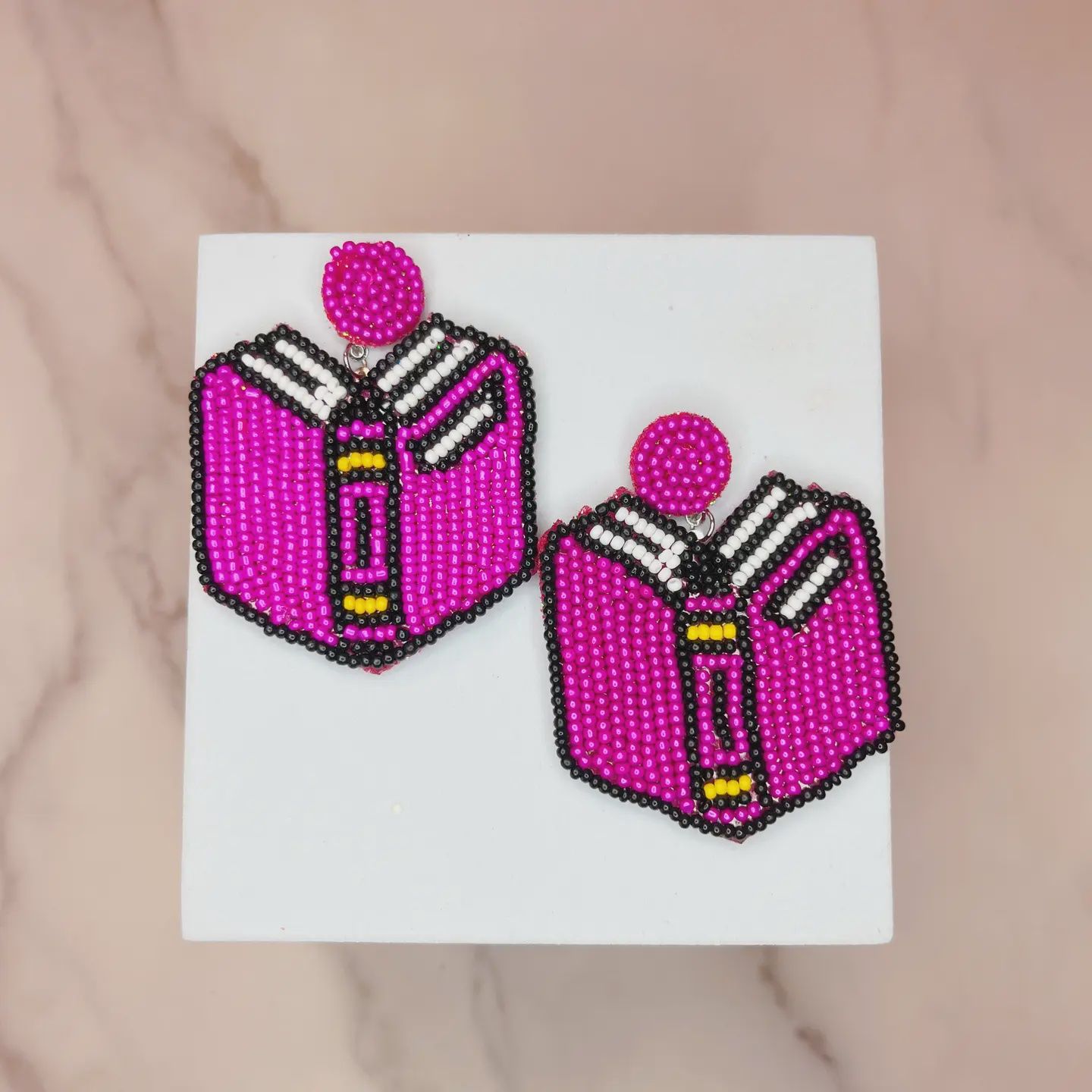 Book &#39;Em Reading Beaded Library Bookish Bookshop Earrings 2