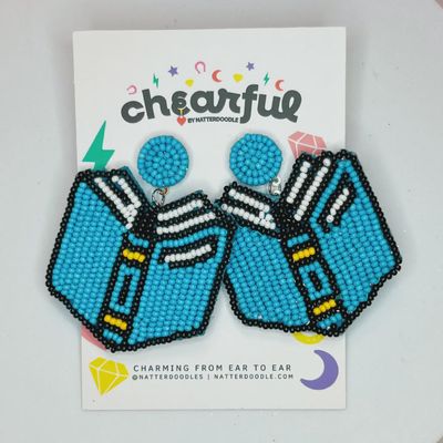 Book &#39;Em Reading Beaded Library Bookish Bookshop Earrings 1