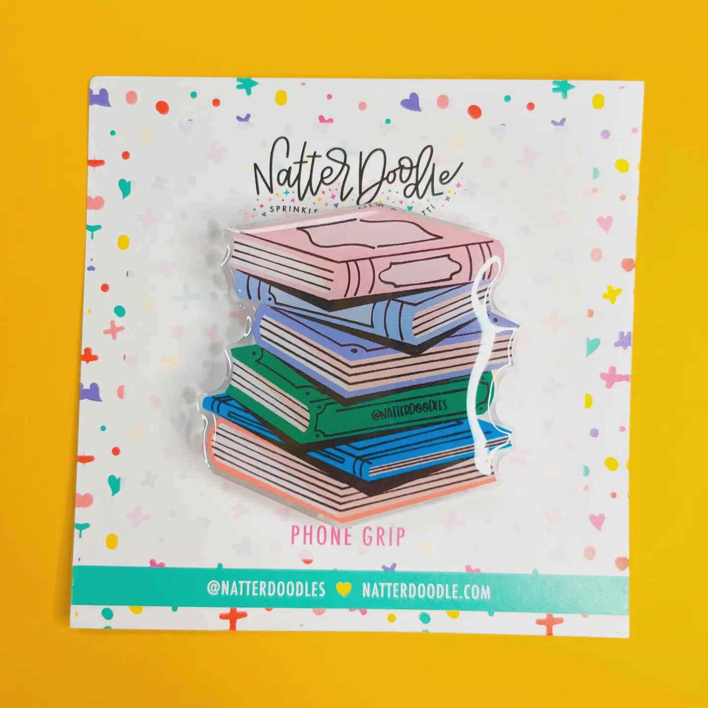 Stacks on Stacks Book Phone Grips Reading Reader Teacher