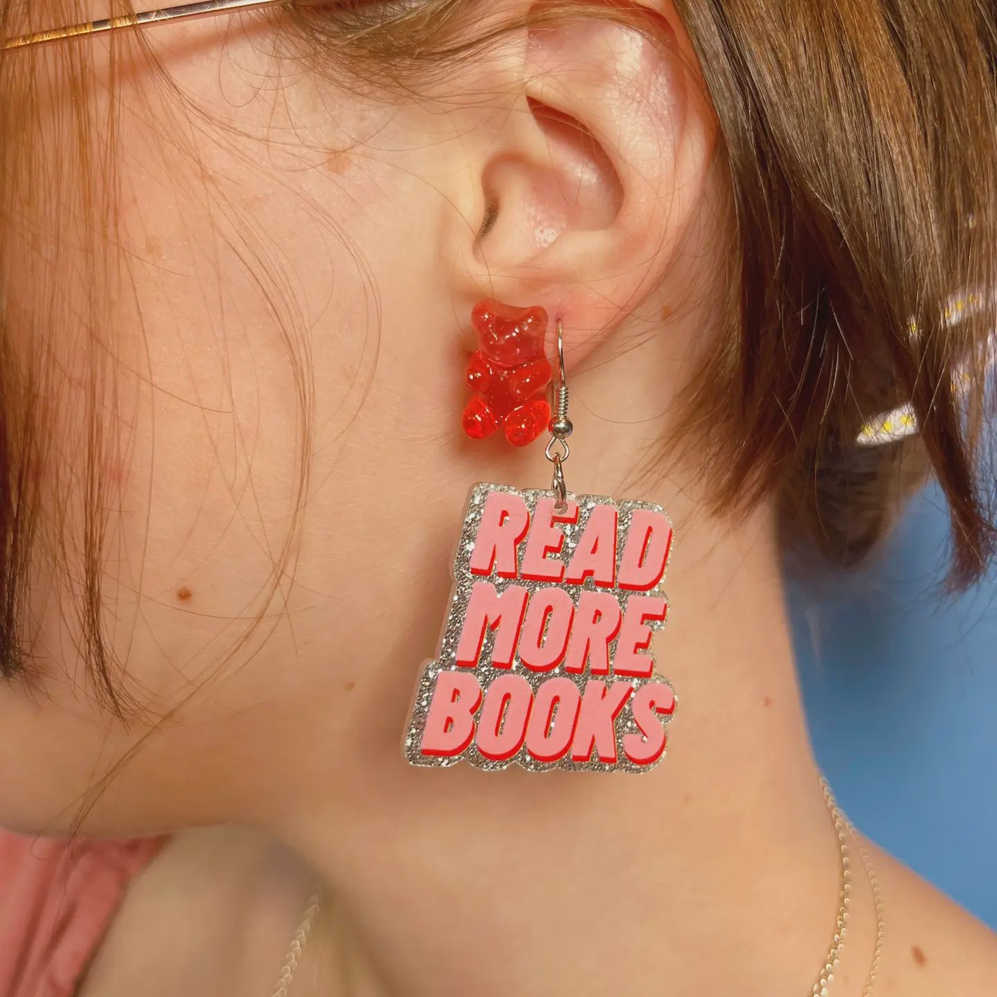 Read More Books Glitter Reading Library Bookshop Earring